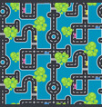 Top view roads and streets seamless blue Top view roads and streets seamless blue vector image