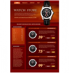 Watch store web site vector image