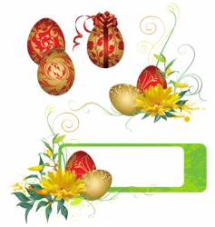 Frame with Easter eggs vector image