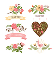 Set of floral graphic elements vector image