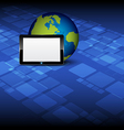 Tablet computer and globe vector image