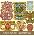 Vintage items - label art nouveau vector image