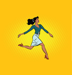 Beautiful businesswoman elegantly runs vector image
