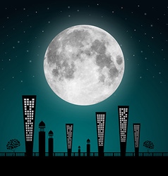 Abstract Full Moon Landscape vector image