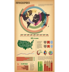 Infographic elements with world map Infographic elements with world map vector image
