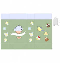 Template for bag with sweets vector image