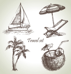 Travel set vector image