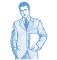Businessman laptop vector image