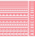 Set of hand drawn lace paper punch borders vector image