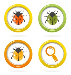 Ladybird glossy icon in colorful bubbles vector image