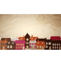 Card with a beautiful little town vector image