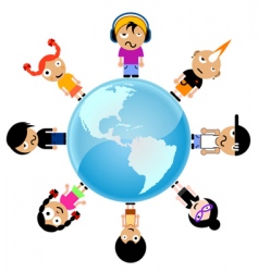 Cartoon kids around the world vector image