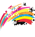 Abstract rainbow ink paint background vector image