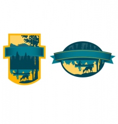 Canoe label vector image