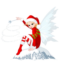 Christmas fairy vector image