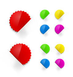 Circle paper stickers collection on white for vector image