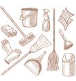 Cleaning service icon set vector image