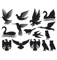 Set of birds silhouettes vector image