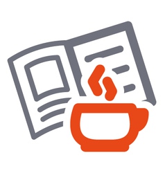 Cup and book sign vector image