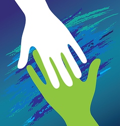 Hand one two vector image