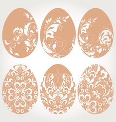 Easter egg with floral elements vector image