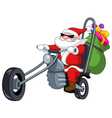 Santa with motorcycle vector image