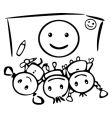 Kids draw smile vector image