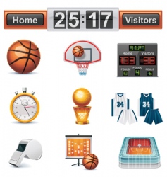 Vector basketball icon set vector image