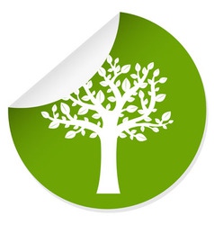Eco label with tree vector image