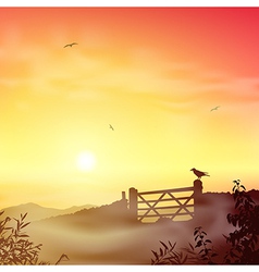 Misty Morning Landscape vector image