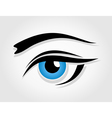 Dark blue female eye vector image
