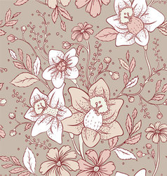 Flowers pattern seam vector image