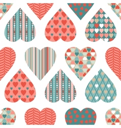 Seamless pattern of Valentines Day in retro style vector image
