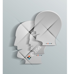 Human head 3d paper design vector image
