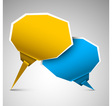 Paper bubbles yellow blue vector image