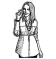 Businesswoman writting vector image