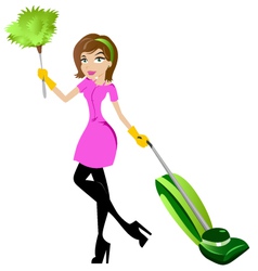 Cleaning woman vector image