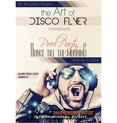 Disco Night Club Flyer layout with Disck Jockey vector image