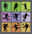 Soccer Boy Silhouettes 2 vector image
