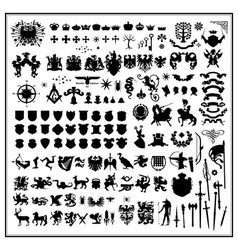 Silhouettes of heraldic design vector image