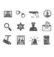 Police icons vector image