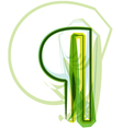 Green letter symbol vector image
