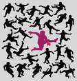 Soccer Boy Silhouettes 3 vector image
