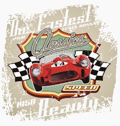 Vintage fastest car vector image