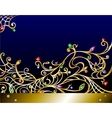 Horizontal gold jewerly background with gems vector image