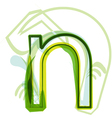 Green letter N vector image