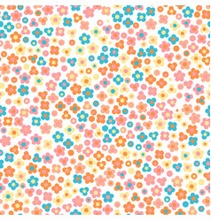 Floral seamless pattern small cute simple flowers vector image
