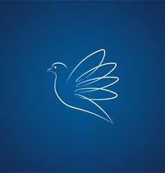 Dove logo over blue Dove logo over blue vector image