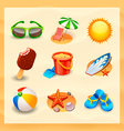 Beach icon set vector image