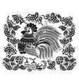 Cock in the flowers vector image